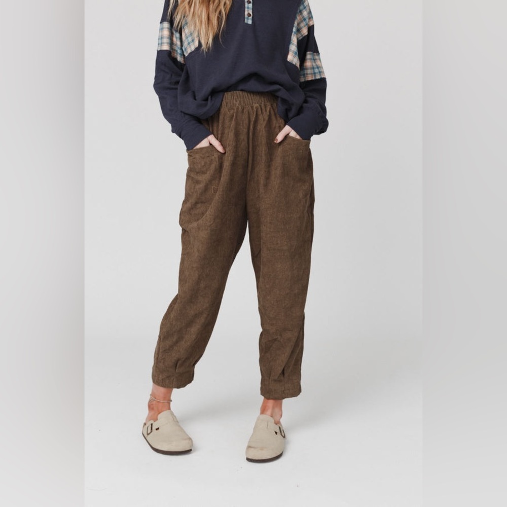 THREE BIRD NEST Billy Corduroy Mocha Brown Pants SMALL